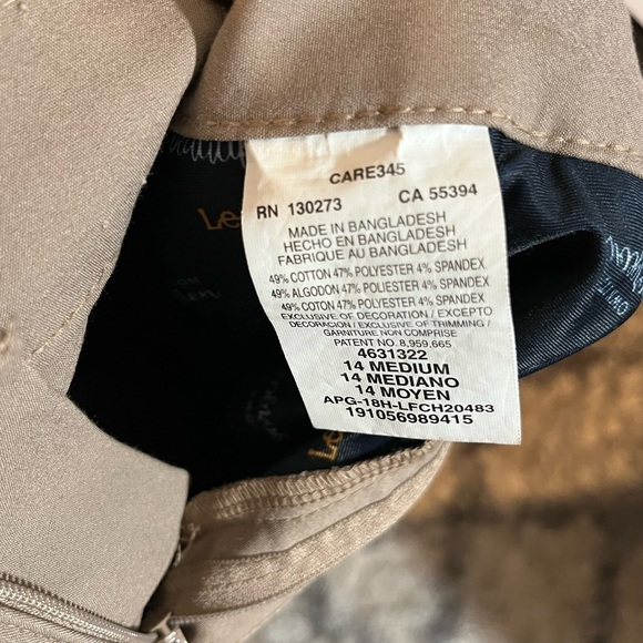 Lee Women's secretly shapes Mid-Rise straight leg tan career casual Pant. 14 - Picture 5 of 8